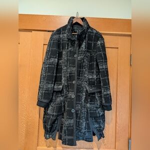 GERSHON BRAM Wool Art To Wear Isreali Designer Cocoon Coat Women's Size XL